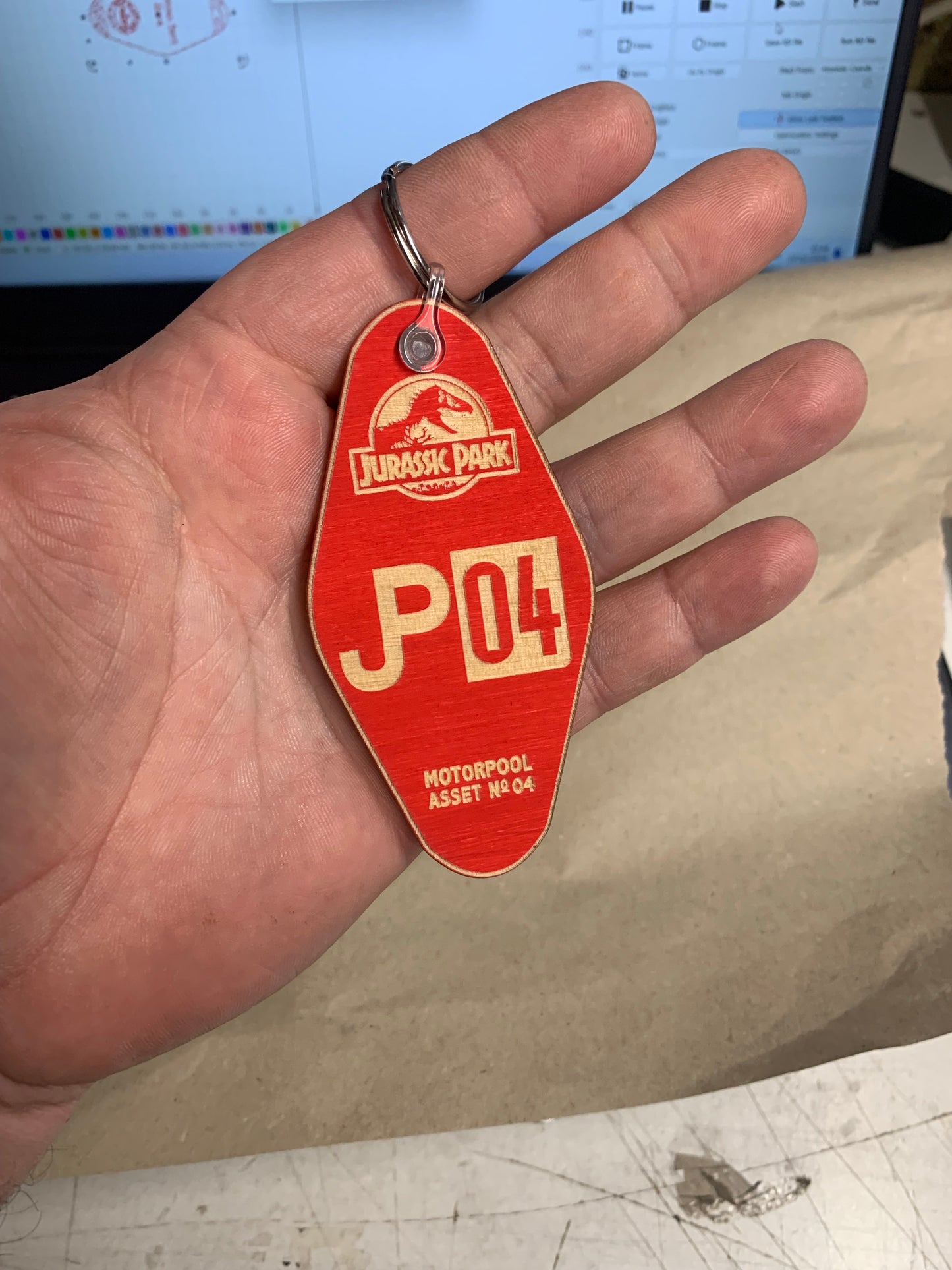 Jurassic Park Motor Pool Keyring