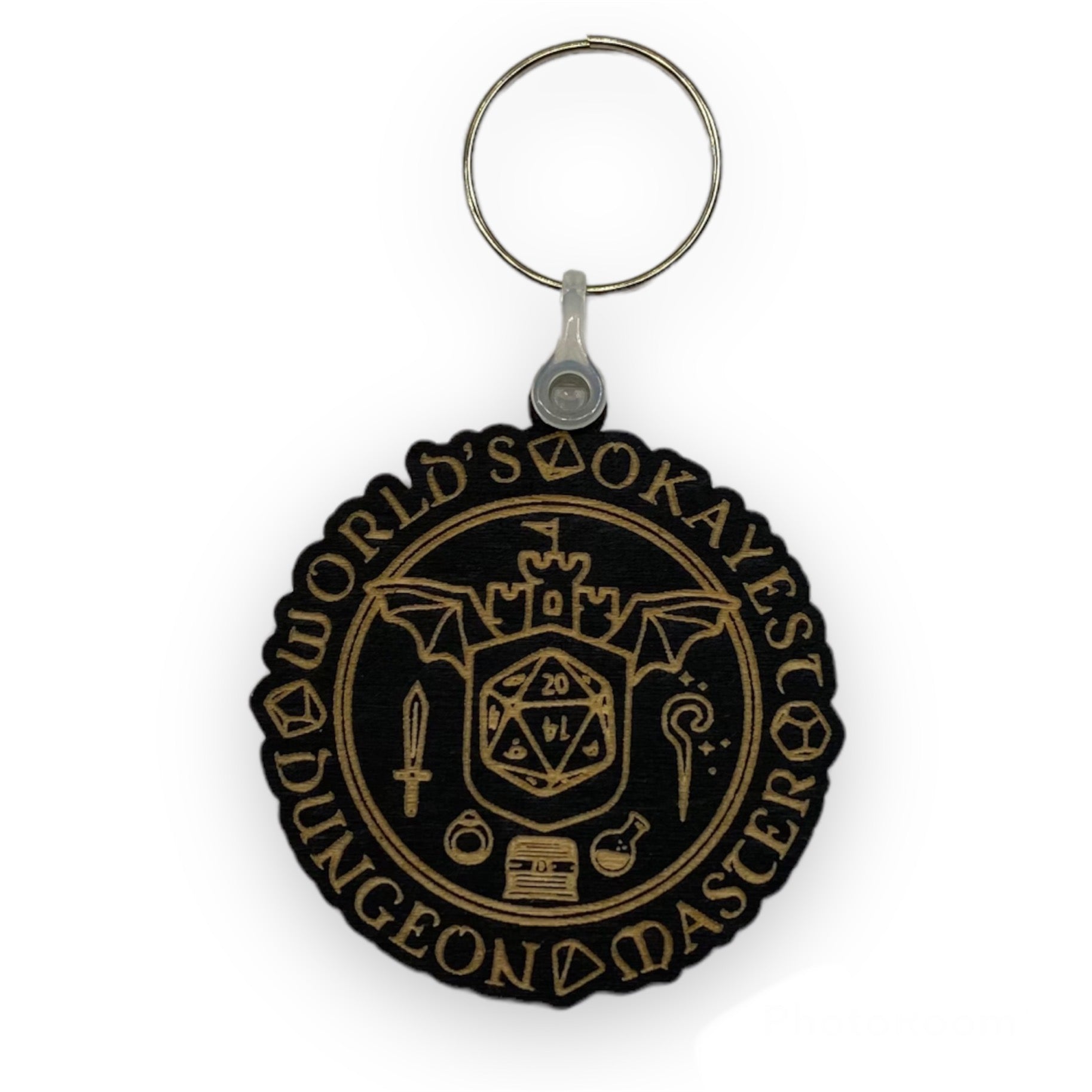 Worlds Okayest Dungeon Master Keyring image 0
