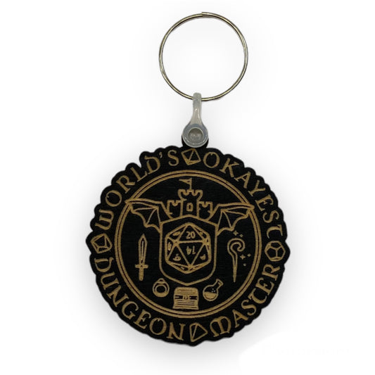 Worlds Okayest Dungeon Master Keyring image 0
