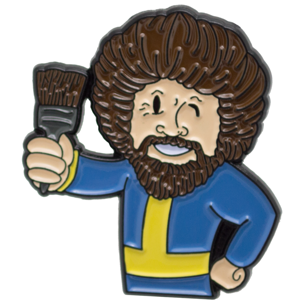 Bob Ross x Vault Boy - Soft Enamel Pibadge image 0