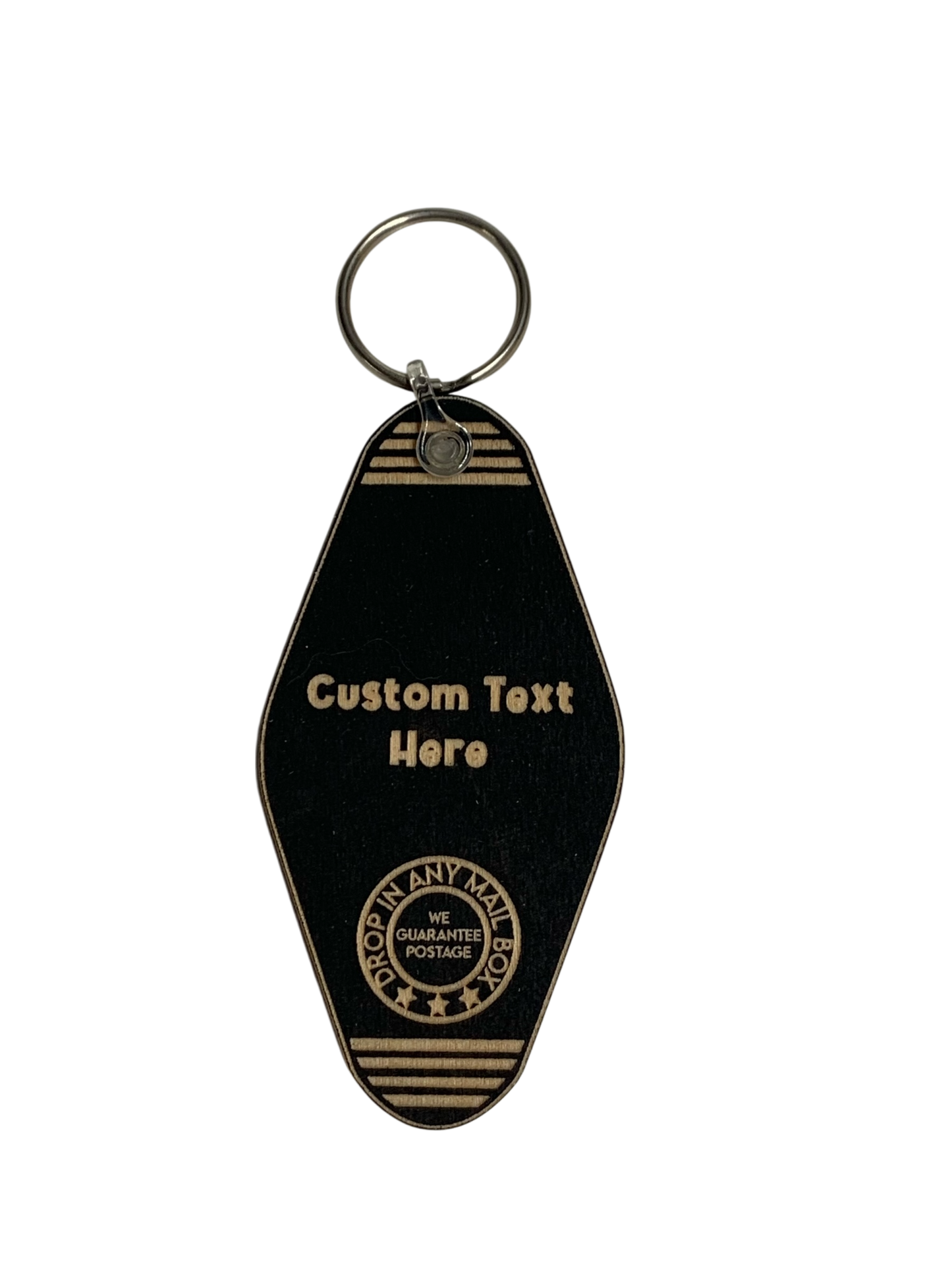 Custom Engraved Motel Style Wooden Keyrings | Any Text & And Logo
