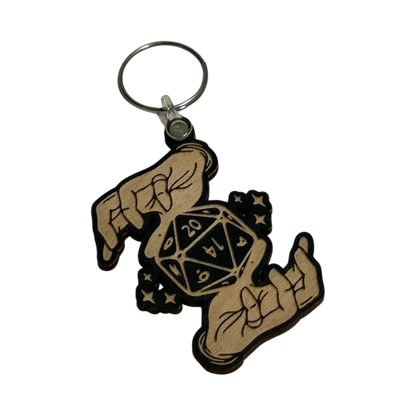 Dice Mage | Wooden Keyring