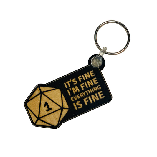 It’s Fine, I’m Fine, Everything Is Fine | Wooden Keyring