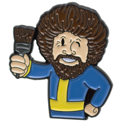 Bob Ross x Vault Boy - Soft Enamel Pibadge image 0